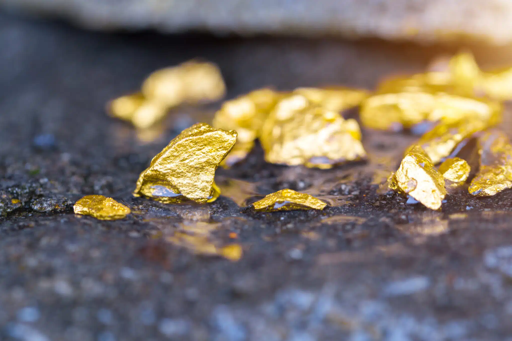 Gold on the stone floor
